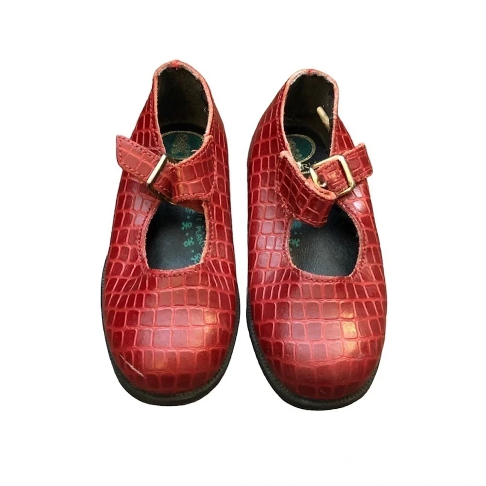 Solaria Red Embossed Mary Jane Shoes